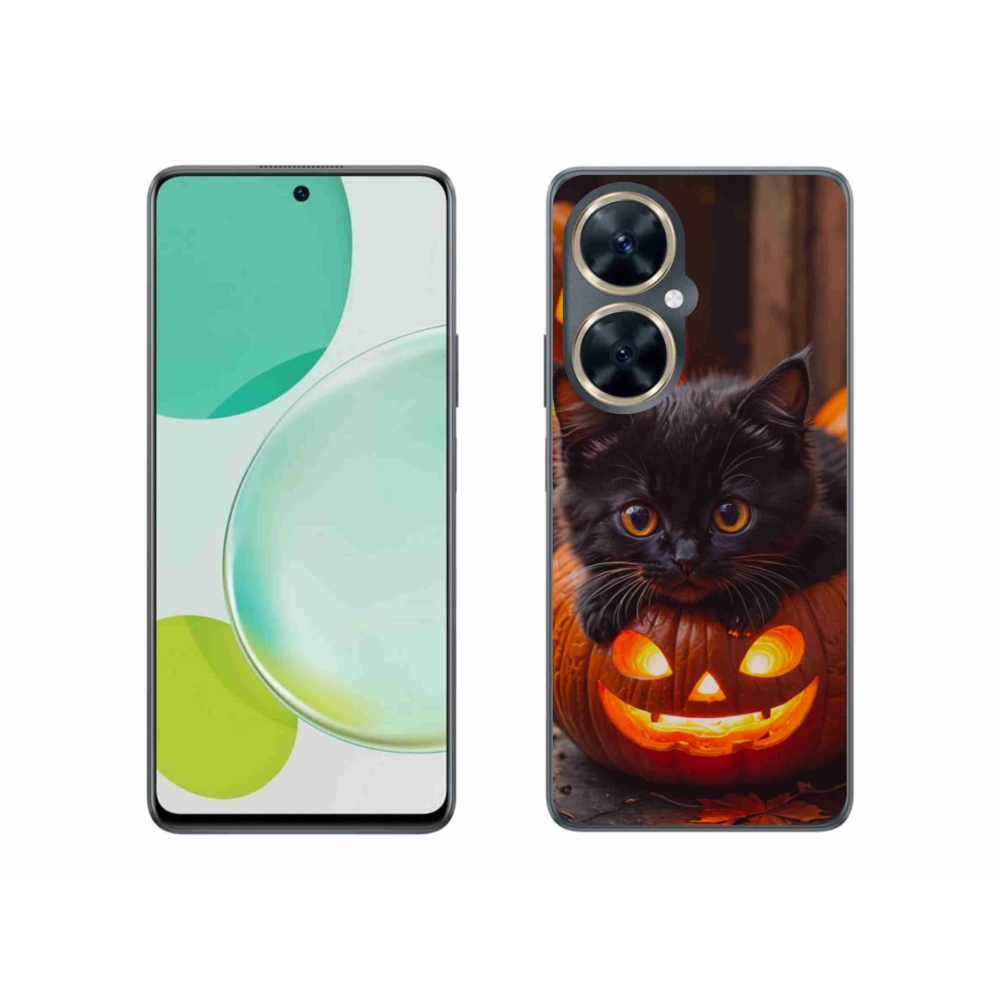 Gélový kryt mmCase na Huawei Nova 11i - mačiatko a tekvica