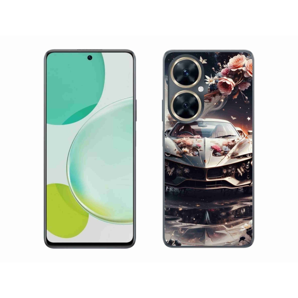 Gélový kryt mmCase na Huawei Nova 11i - kvetinový športový automobil
