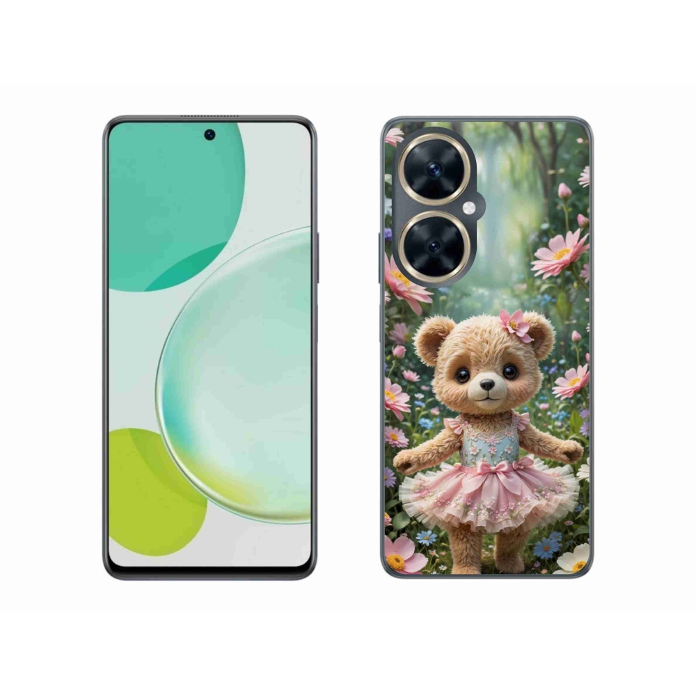 Gélový kryt mmCase na Huawei Nova 11i - roztomilý medvedík v kvetoch