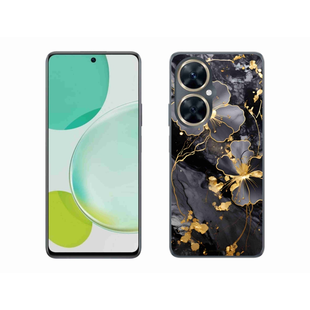Gélový kryt mmCase na Huawei Nova 11i - zlaté kvety