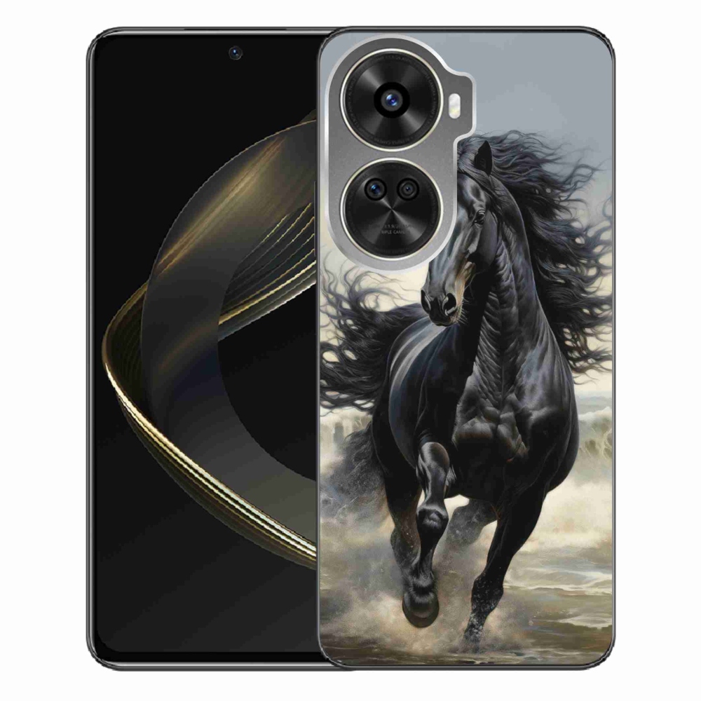 Gélový kryt mmCase na Huawei Nova 12 SE - bežiaci čierny kôň