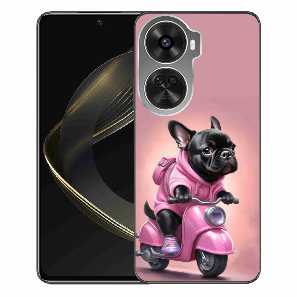 Gélový kryt mmCase na Huawei Nova 12 SE - francúzsky buldoček na skútri