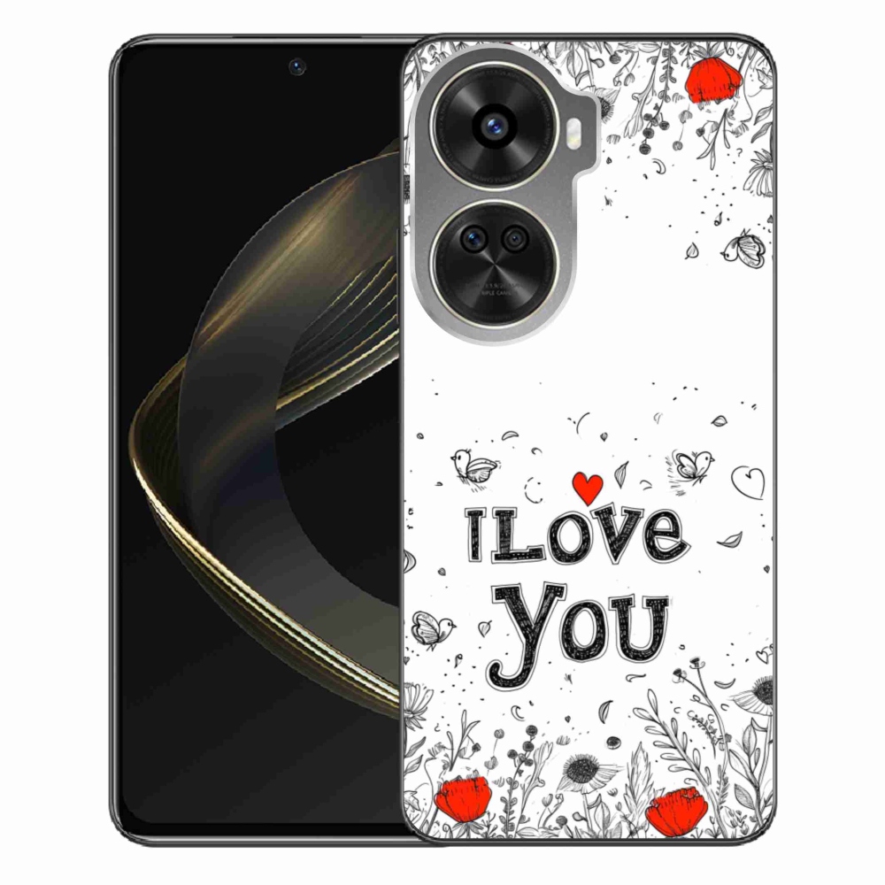Gélový kryt mmCase na Huawei Nova 12 SE - I love you biele pozadie