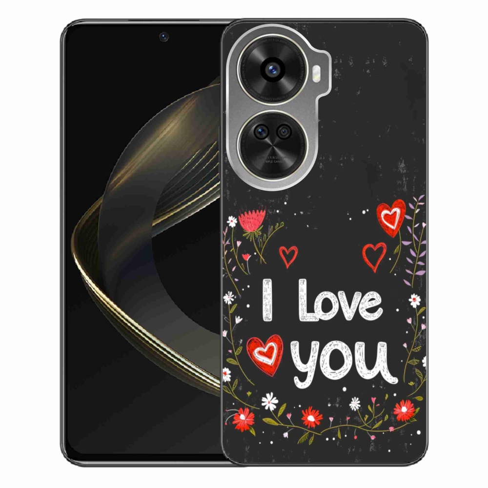 Gélový kryt mmCase na Huawei Nova 12 SE - I love you čierne pozadie