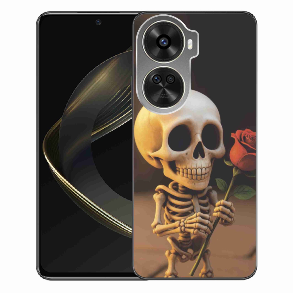 Gélový kryt mmCase na Huawei Nova 12 SE - kostlivec s ružou