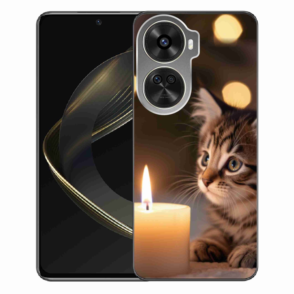 Gélový kryt mmCase na Huawei Nova 12 SE - mačiatko a sviečka