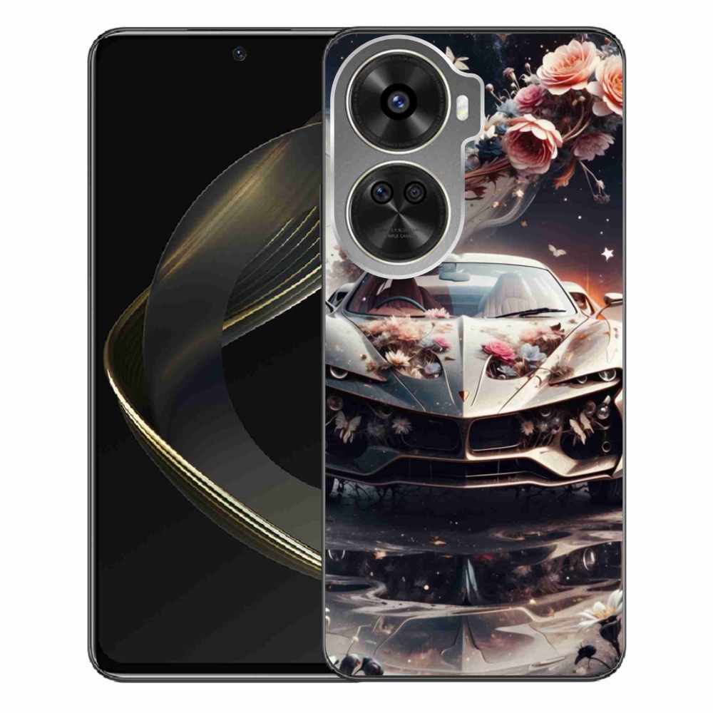 Gélový kryt mmCase na Huawei Nova 12 SE - kvetinový športový automobil