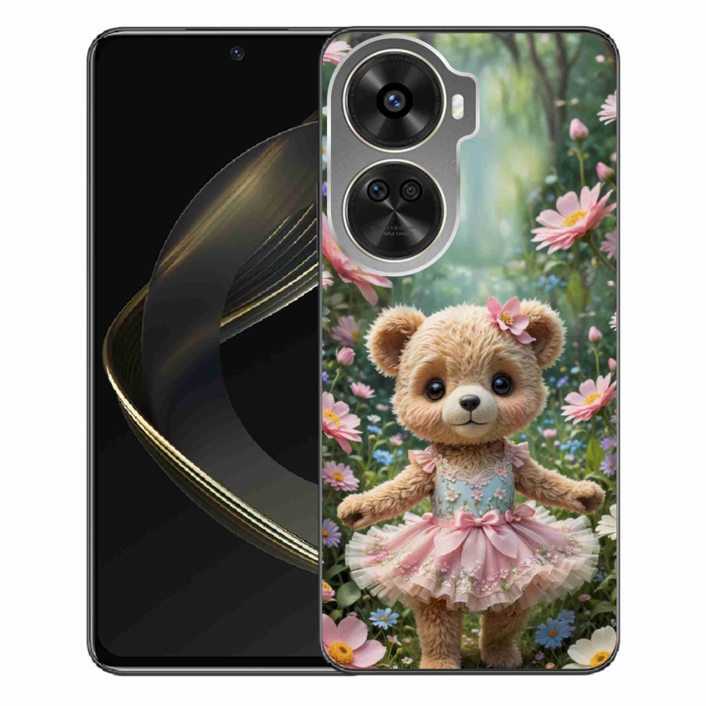 Gélový kryt mmCase na Huawei Nova 12 SE - roztomilý medvedík v kvetoch