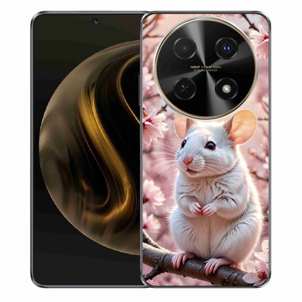 Gélový kryt mmCase na Huawei Nova 12i - biela myš na vetve