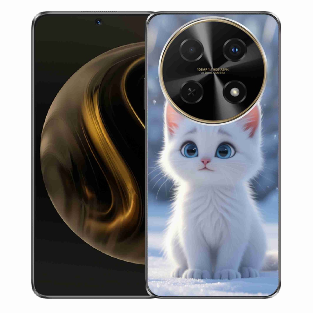 Gélový kryt mmCase na Huawei Nova 12i - biele mačiatko 3