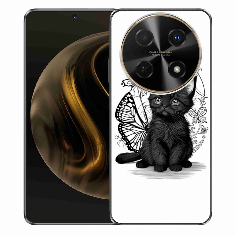 Gélový kryt mmCase na Huawei Nova 12i - čierne mačiatko