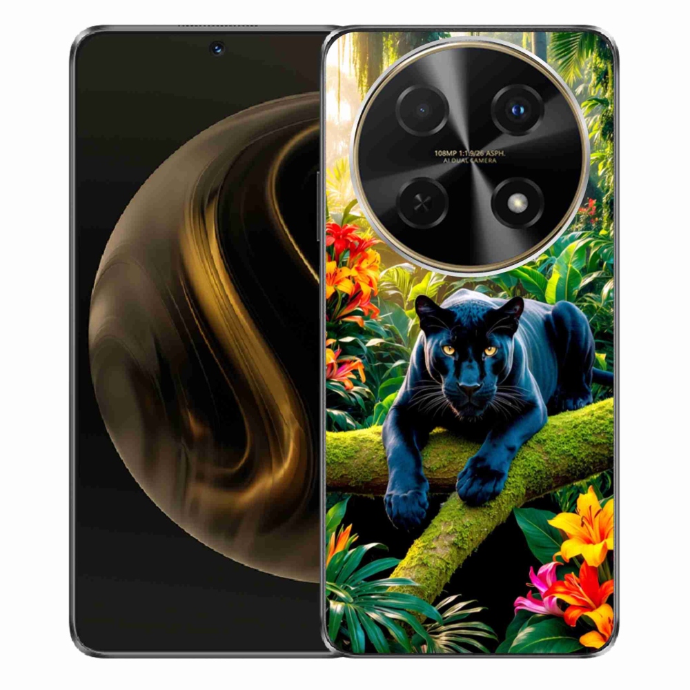 Gélový kryt mmCase na Huawei Nova 12i - čierny panter v džungli