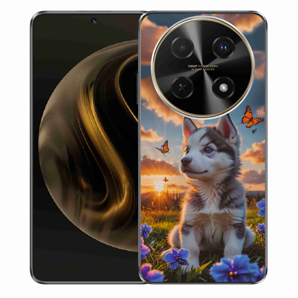 Gélový kryt mmCase na Huawei Nova 12i - husky pri západe slnka