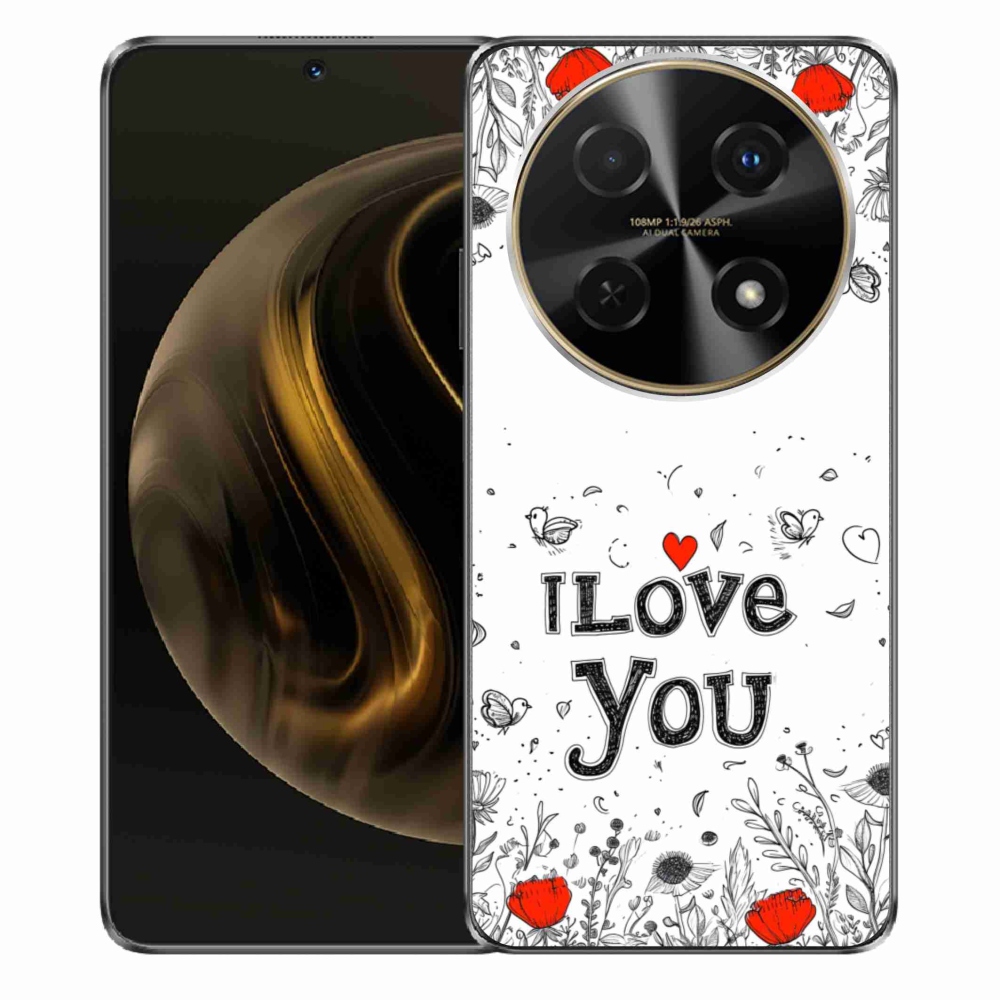 Gélový kryt mmCase na Huawei Nova 12i - I love you biele pozadie