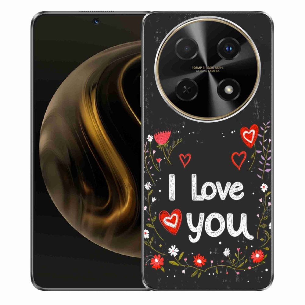 Gélový kryt mmCase na Huawei Nova 12i - I love you čierne pozadie