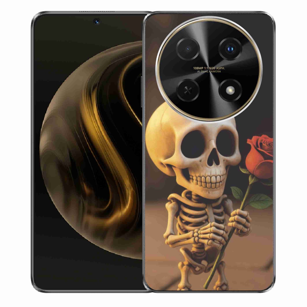 Gélový kryt mmCase na Huawei Nova 12i - kostlivec s ružou