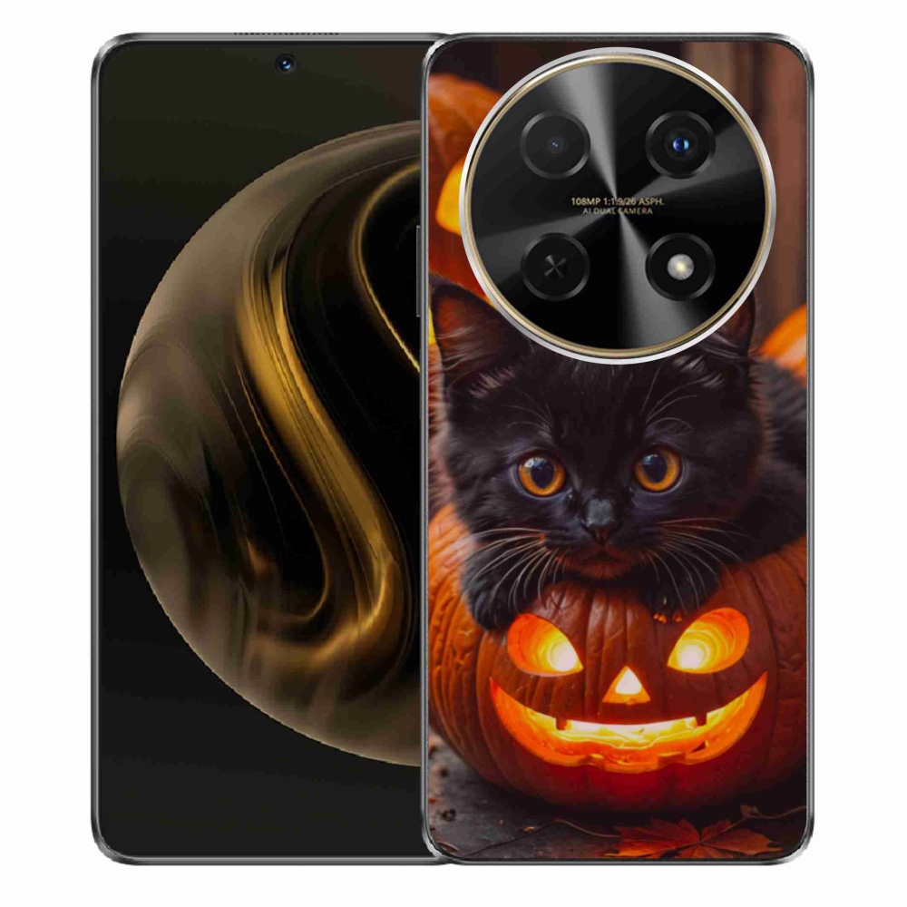 Gélový kryt mmCase na Huawei Nova 12i - mačiatko a tekvica