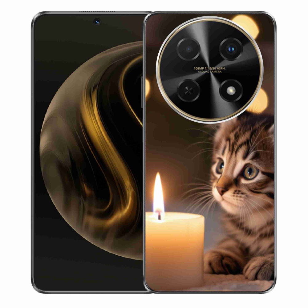 Gélový kryt mmCase na Huawei Nova 12i - mačiatko a sviečka