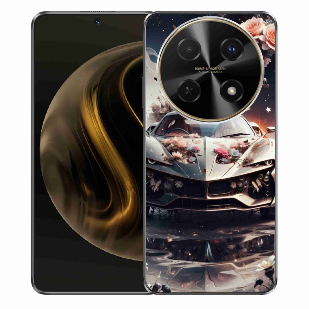 Gélový kryt mmCase na Huawei Nova 12i - kvetinový športový automobil