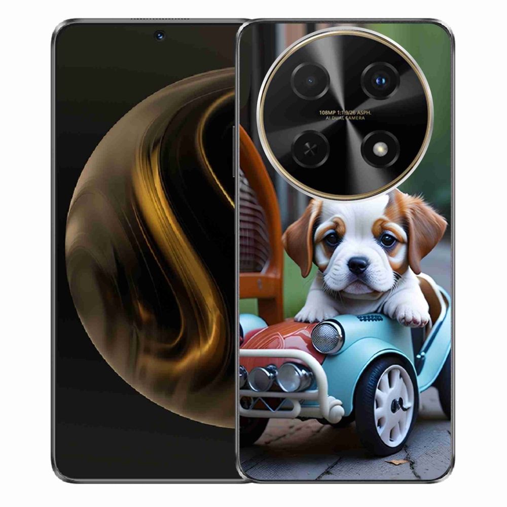 Gélový kryt mmCase na Huawei Nova 12i - šteňa v retro aute