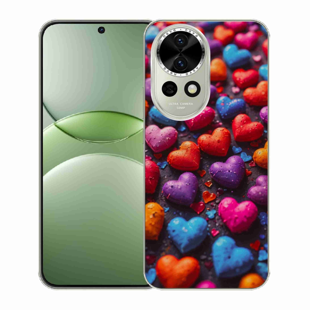 Gélový kryt mmCase na Huawei Nova 13 5G - farebné srdcia