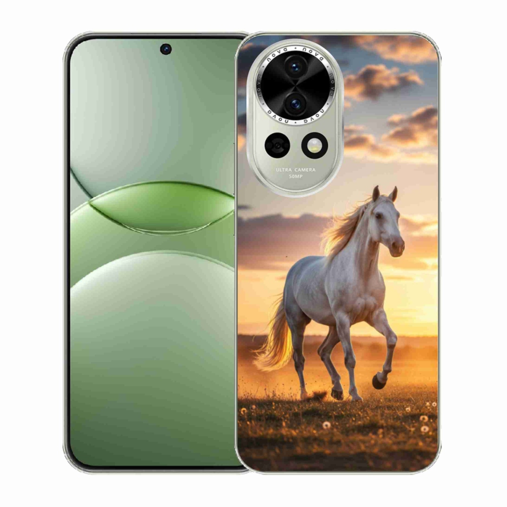 Gélový kryt mmCase na Huawei Nova 13 5G - bežiaci biely kôň 2