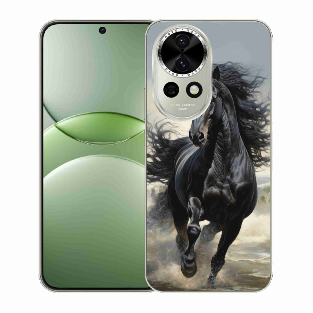 Gélový kryt mmCase na Huawei Nova 13 5G - bežiaci čierny kôň