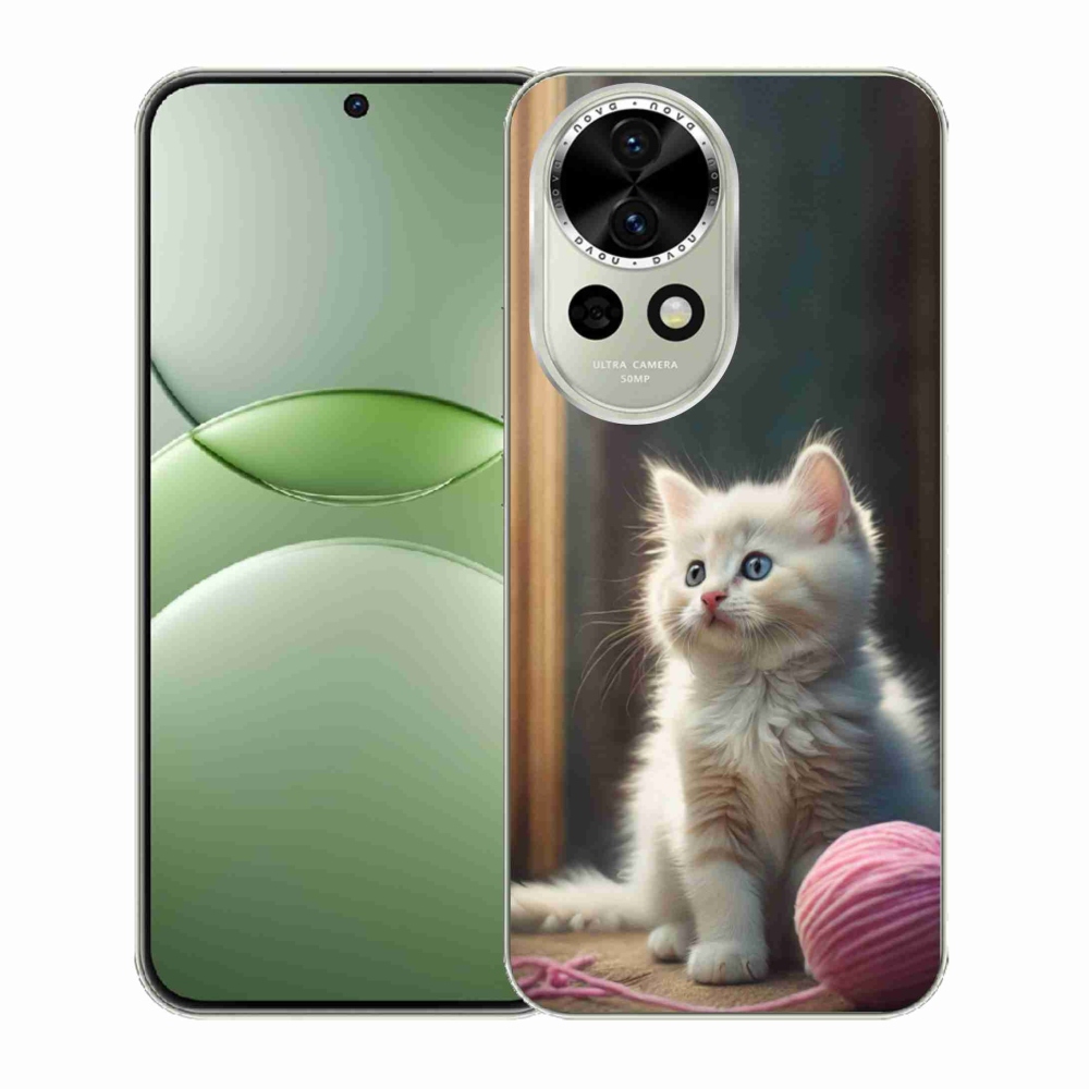 Gélový kryt mmCase na Huawei Nova 13 5G - biele mačiatko 2