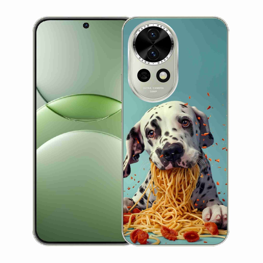 Gélový kryt mmCase na Huawei Nova 13 5G - dalmatín a špagety