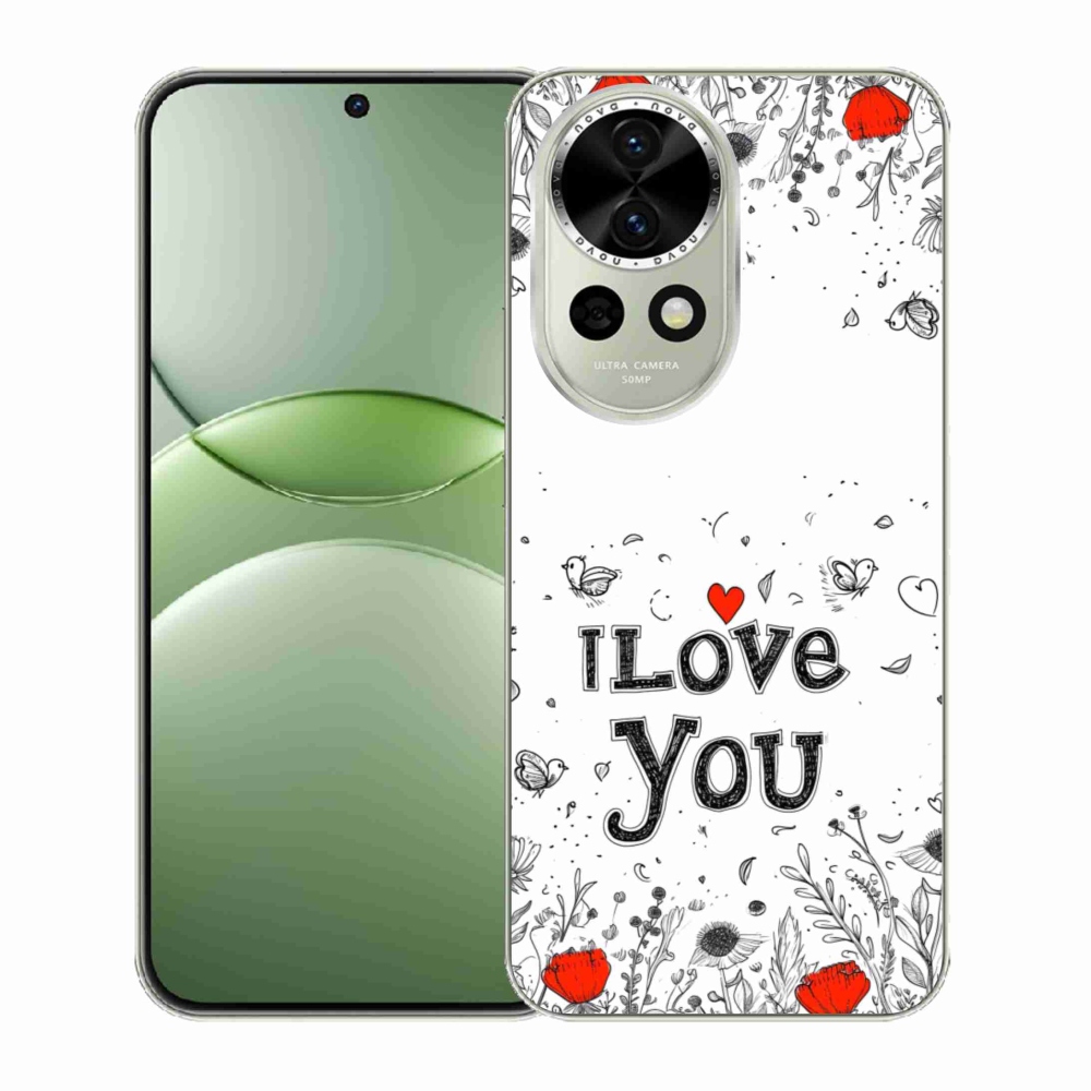 Gélový kryt mmCase na Huawei Nova 13 5G - I love you biele pozadie