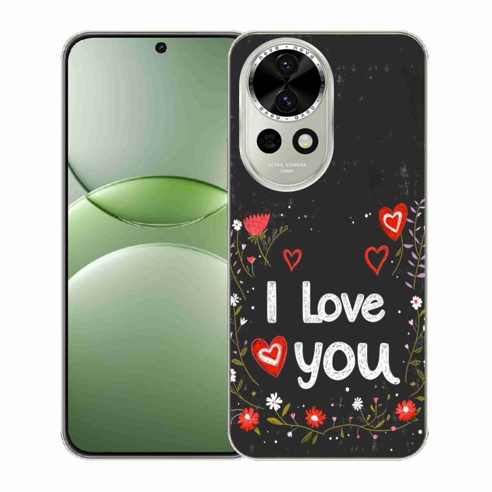 Gélový kryt mmCase na Huawei Nova 13 5G - I love you čierne pozadie