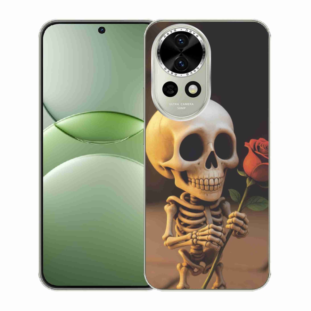 Gélový kryt mmCase na Huawei Nova 13 5G - kostlivec s ružou