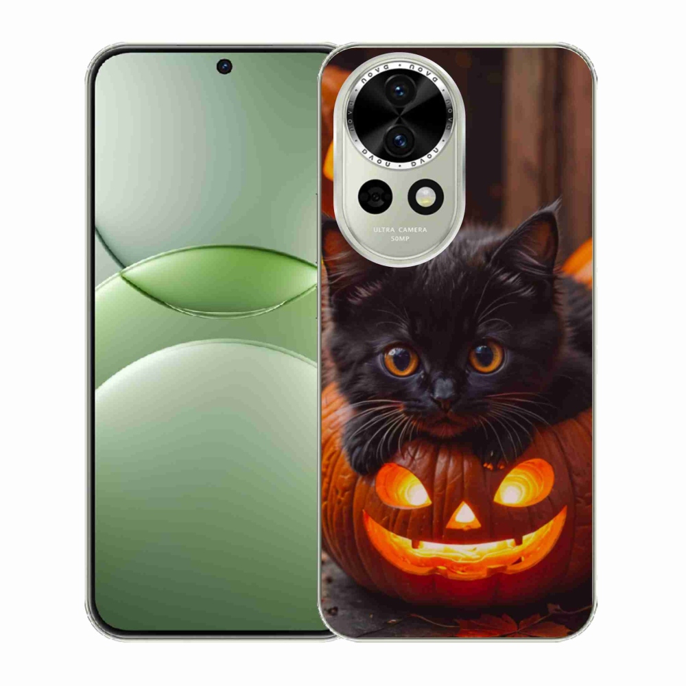Gélový kryt mmCase na Huawei Nova 13 5G - mačiatko a tekvica