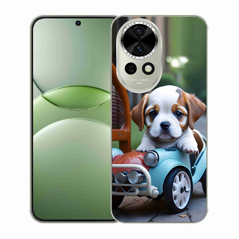 Gélový kryt mmCase na Huawei Nova 13 5G - šteňa v retro aute