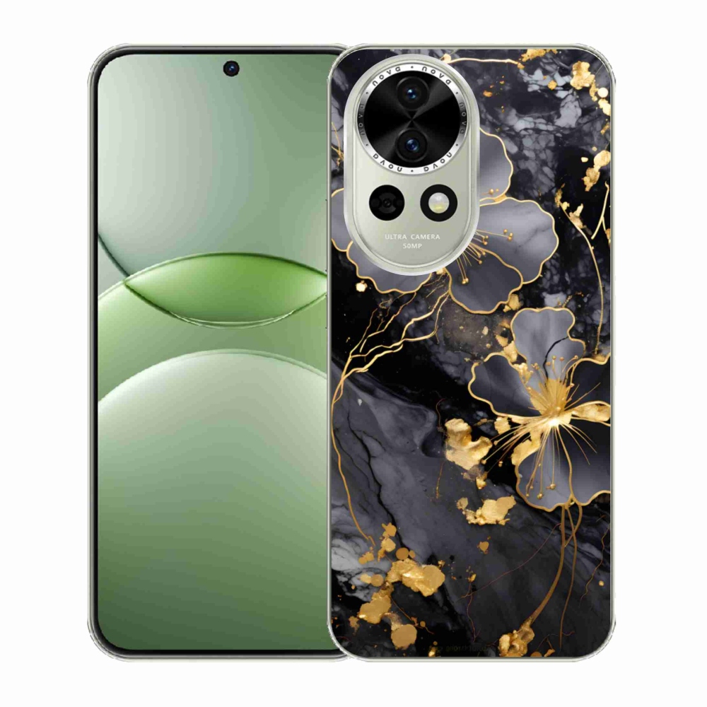 Gélový kryt mmCase na Huawei Nova 13 5G - zlaté kvety