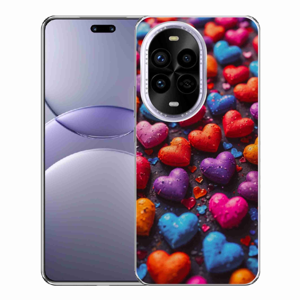 Gélový kryt mmCase na Huawei Nova 13 Pro 5G - farebné srdcia