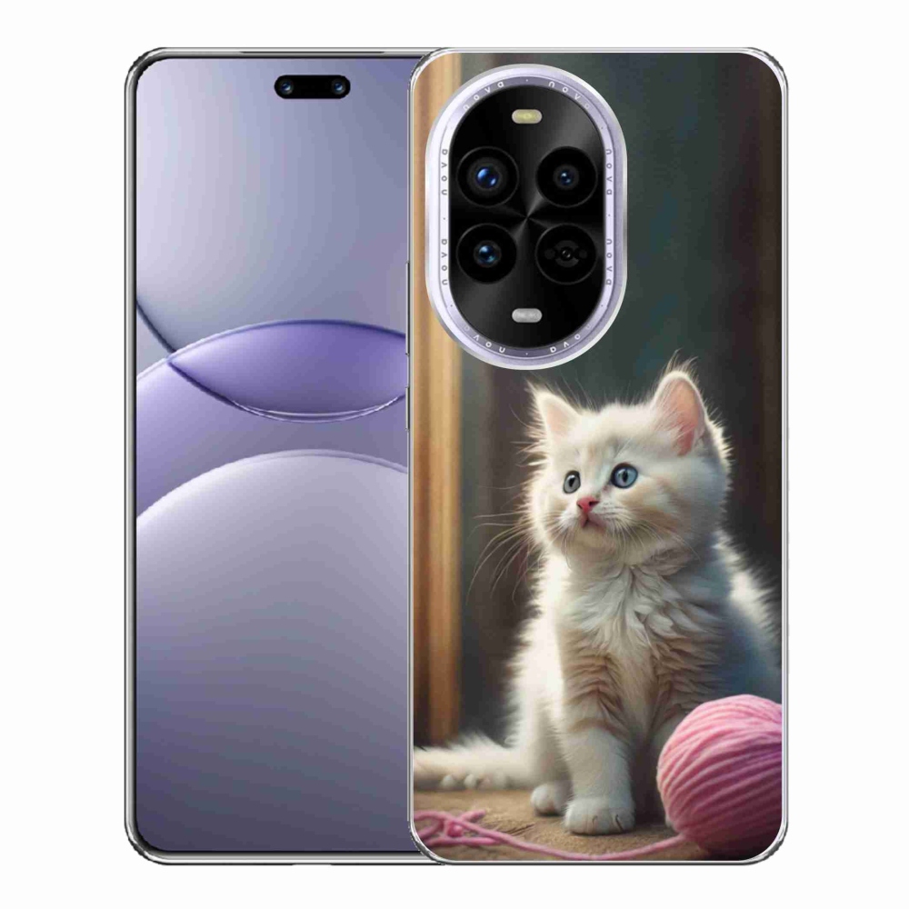 Gélový kryt mmCase na Huawei Nova 13 Pro 5G - biele mačiatko 2