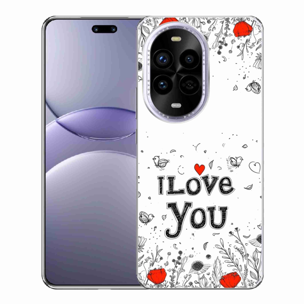 Gélový kryt mmCase na Huawei Nova 13 Pro 5G - I love you biele pozadie