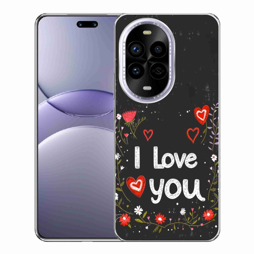 Gélový kryt mmCase na Huawei Nova 13 Pro 5G - I love you čierne pozadie
