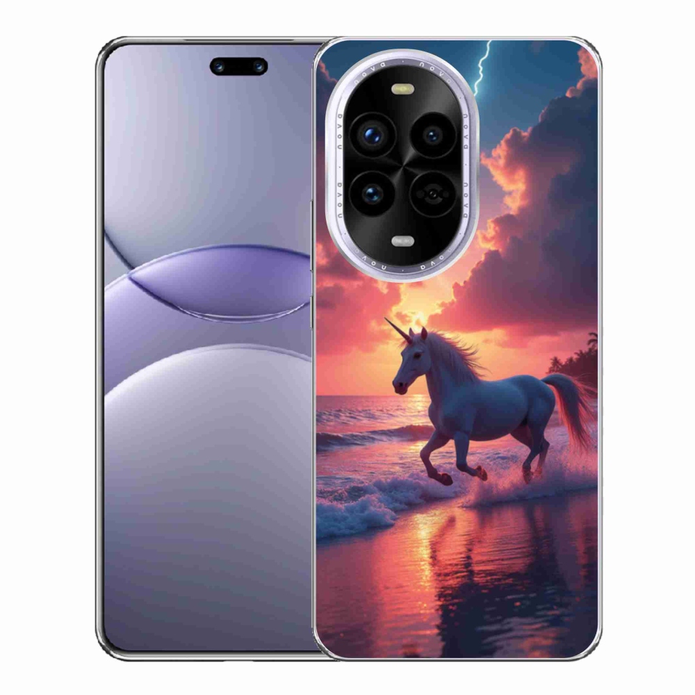 Gélový kryt mmCase na Huawei Nova 13 Pro 5G - jednorožec na pláži