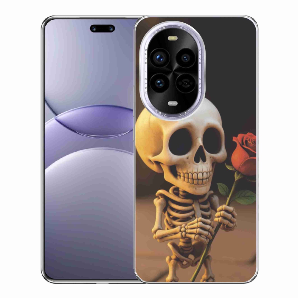 Gélový kryt mmCase na Huawei Nova 13 Pro 5G - kostlivec s ružou