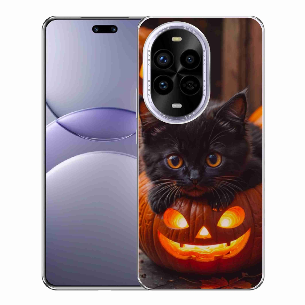 Gélový kryt mmCase na Huawei Nova 13 Pro 5G - mačiatko a tekvica
