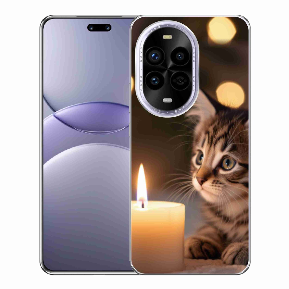 Gélový kryt mmCase na Huawei Nova 13 Pro 5G - mačiatko a sviečka
