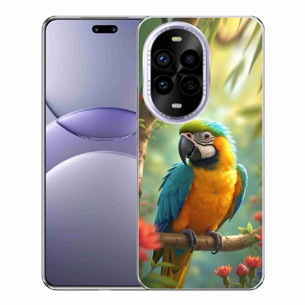 Gélový kryt mmCase na Huawei Nova 13 Pro 5G - papagáj ara modrožltá