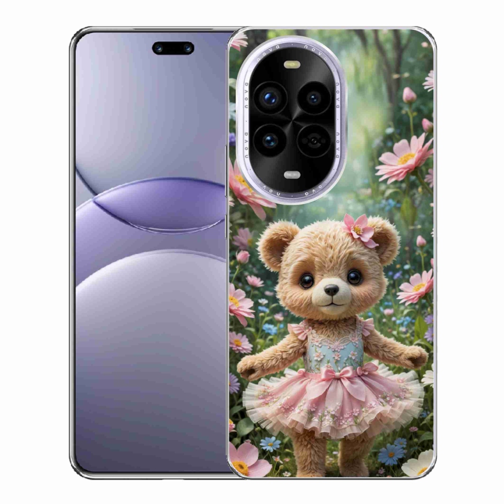 Gélový kryt mmCase na Huawei Nova 13 Pro 5G - roztomilý medvedík v kvetoch