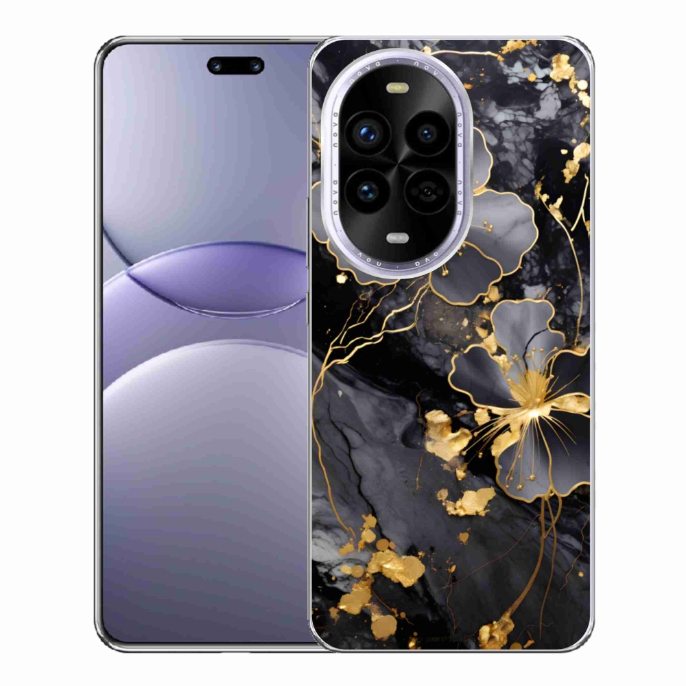Gélový kryt mmCase na Huawei Nova 13 Pro 5G - zlaté kvety