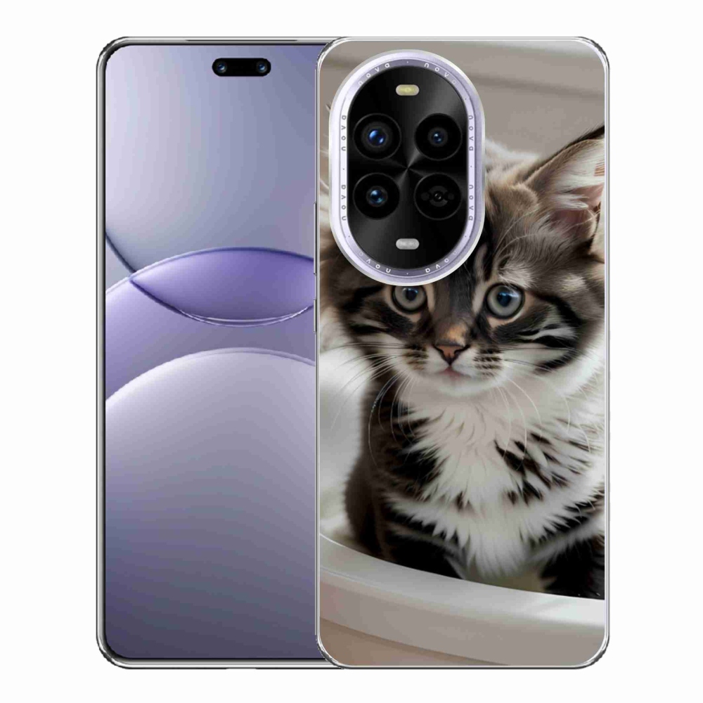 Gélový kryt mmCase na Huawei Nova 13 Pro 5G - zvedavé mačiatko