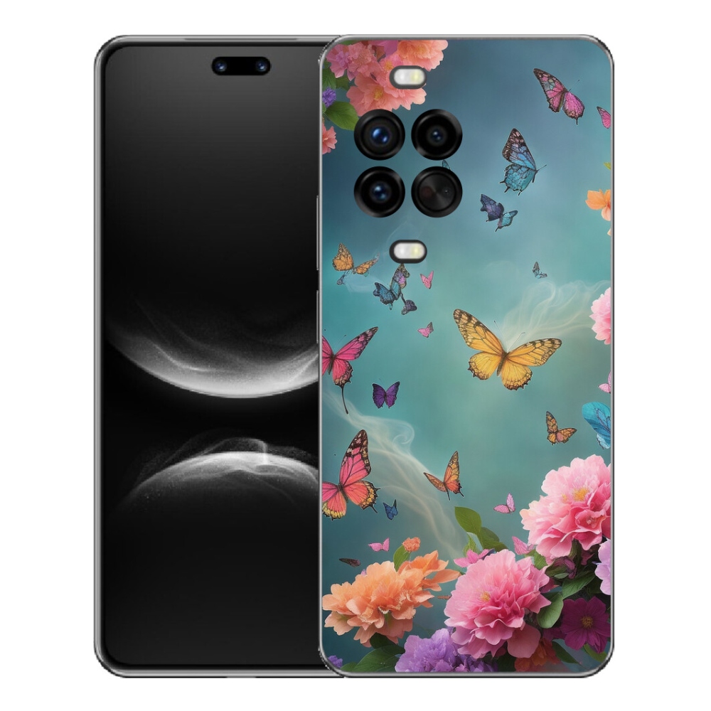 Gélový kryt mmCase na Huawei Nova 14 Pro - farebné kvety a motýle