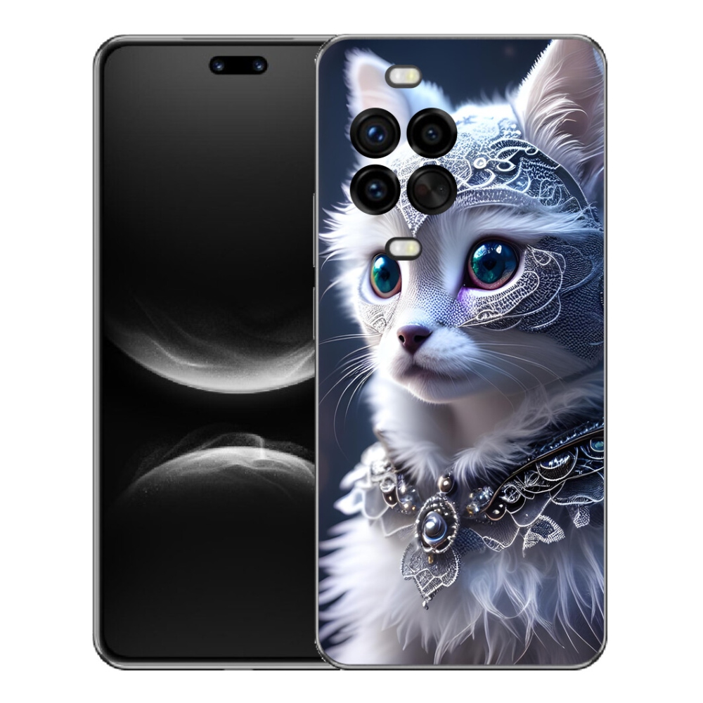 Gélový kryt mmCase na Huawei Nova 14 Pro - biela mačka