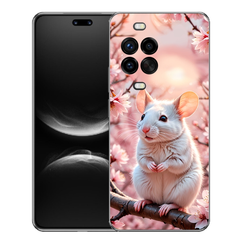 Gélový kryt mmCase na Huawei Nova 14 Pro - biela myš na vetve